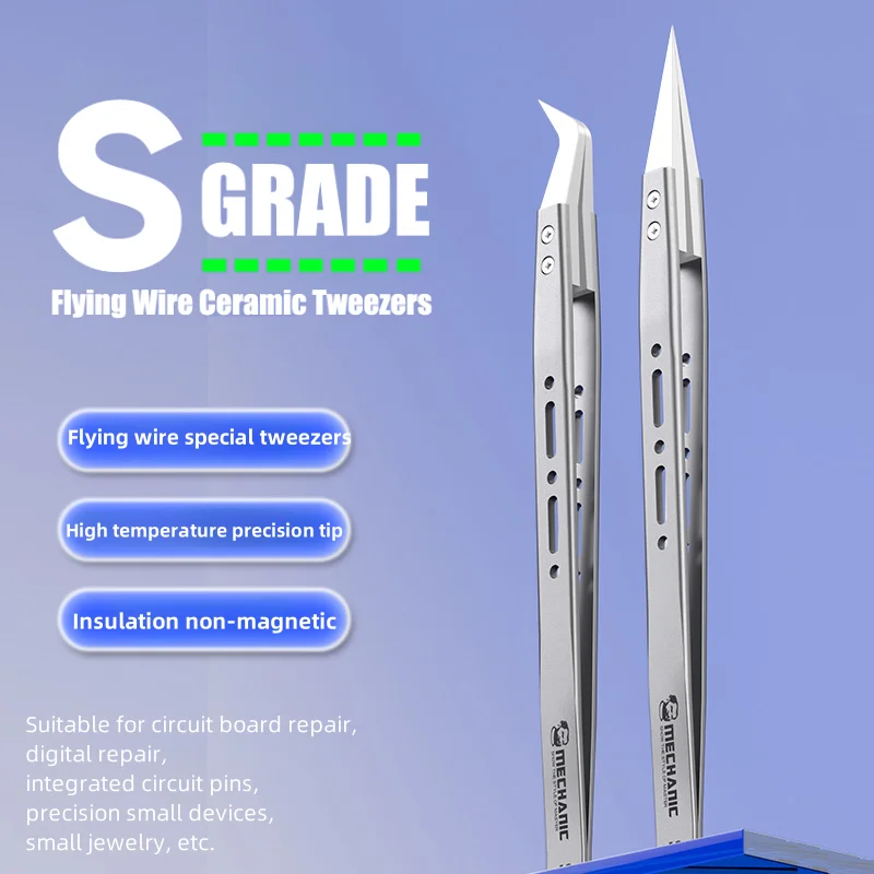 Electronics Repair Service - Mechanic S-grade Ceramic Tweezers Non-magnetic Precision