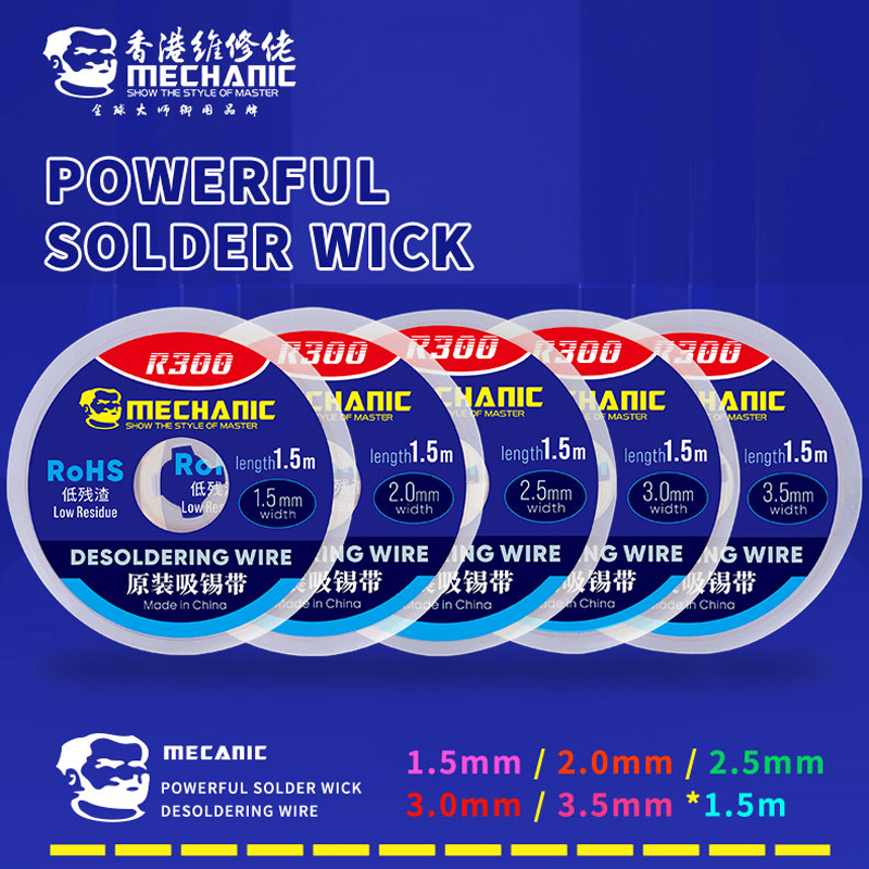 Solder Wick Braid - MECHANIC 1.0/1.5/2.0/2.5/3.0/3.5mm Width 1.5M Length Desoldering