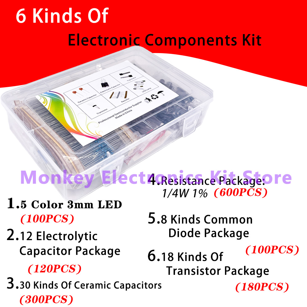 6 kinds components kit resista – обзор и цена Electronics Repair Center