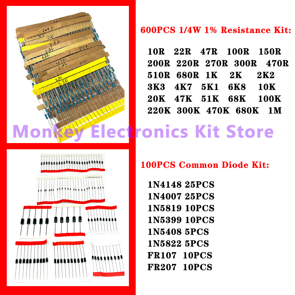 6 kinds components kit resista – обзор и цена Electronics Repair Center