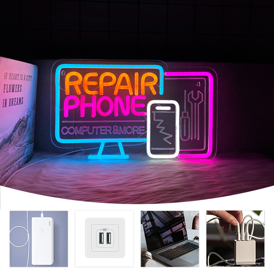 Phone Repair Neon Signs, 3D Ca – обзор и цена Electronics Repair Shops