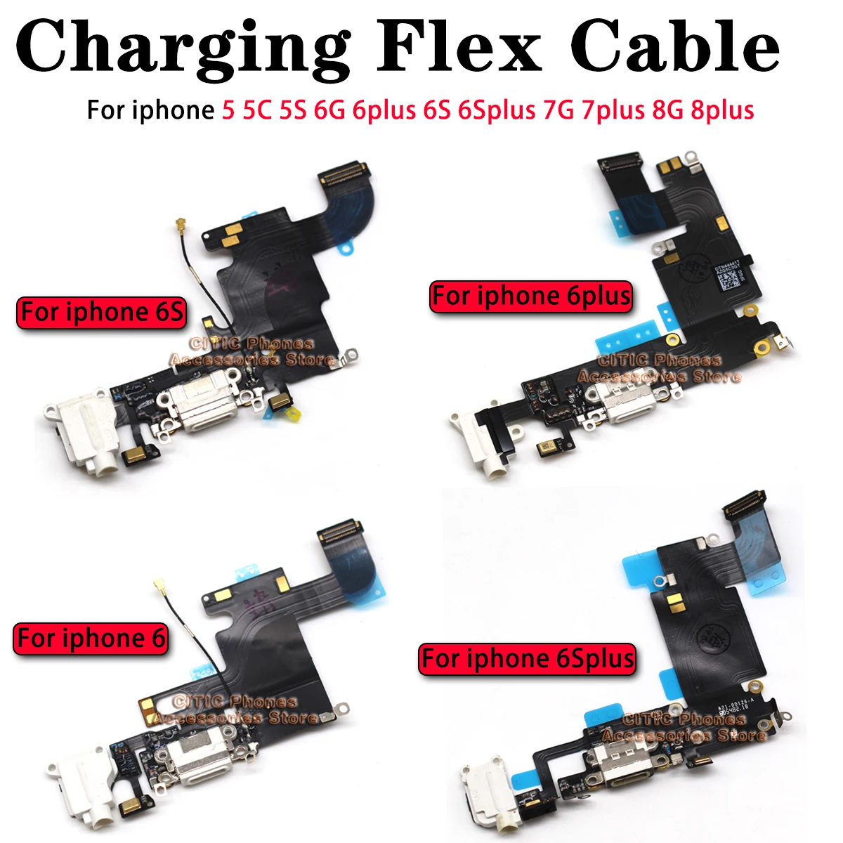 5pcs For iPhone 6 6S 7 8 Plus  – обзор и цена Charging Port Flex